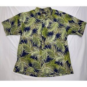 Tori Richard Men Hawaiian Shirt Multicolor Leaf Short Sleeve Size XL